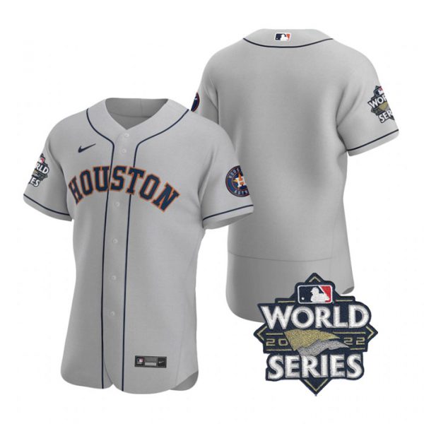 Astros Blank Gray Nike 2022 World Series Flexbase Jersey->houston astros->MLB Jersey